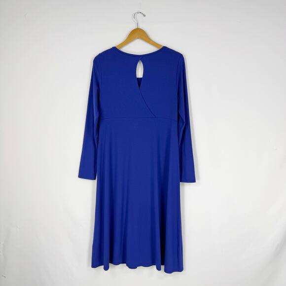 Eileen Fisher Womens Stretch Knit Keyhole Back Shift Swing Dress Small Blue - Picture 6 of 12
